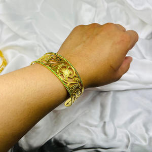 Handmade 925 <b>Sterling</b> <b>Silver</b> Wedding Wear <b>Cuff</b> Bangle with Green Zirconia Gemstones Unique Trendy Traditional Fashion <b>Bracelet</b> - Product Image 6