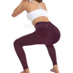 ออกแบบชุดโยคะสำหรับผู้หญิงของคุณเอง - เอวยางยืด ระบายอากาศได้ดี น้ำหนักเบา สีพื้น คุณภาพสูง ชุดออกกำลังกาย 2 ชิ้น ด้านหน้า - Product Image 3