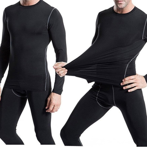 Meilleure vente nouveauté ensemble de Compression à manches longues pour hommes 2025 porter deux pièces Legging et haut costume d'entraînement ensemble de Compression - Product Image 6