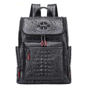 Mochila de cuero impermeable de alta calidad para ordenador portátil Paquete de bolsa con cierre de cremallera de moda para viajes de hombres y mujeres - Product Image 1