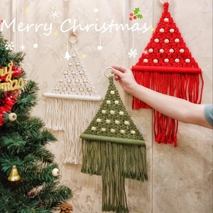 Macramè appeso a parete Boho ornamenti di <span class=keywords><strong>natale</strong></span> albero di <span class=keywords><strong>natale</strong></span> fatto a mano arazzo intrecciato forniture di <span class=keywords><strong>natale</strong></span> per la decorazione della casa - Product Image 3