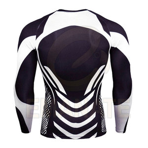 Dernier style de rashguard de compression pour homme, patchs personnalisés, impression par transfert thermique, tissu respirant antibactérien en polyester/nylon - Product Image 2