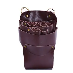 Salon Leather Hair Scissors Shears Holster Pouch Holder Case Barber Hairdressing Hair Cutting Tools Bag