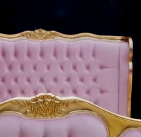 Lit à oreilles Louis XVI Meuble de chambre à coucher capitonné Versailles Or