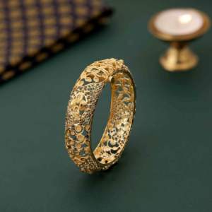 กำไลแบบเปิดได้ชุบทอง14K 18K 24K กำไล Kada แฟชั่น Kada กำไลข้อมือทองเหลืองบรรจุทองแบบดั้งเดิม - Product Image 3