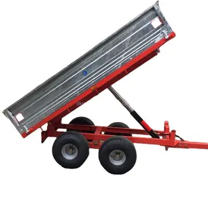 Hot Selling 4 wheel 8 Ton Tipping Trailer For Farm Used Attached With Tractor/Hydraulic Dump 8 Ton Trailer