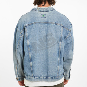 Veste en jean durable de couleur unie pour hommes Confortable séchage rapide coupe décontractée OEM Service personnalisé avant imperméable coupe-vent - Product Image 5