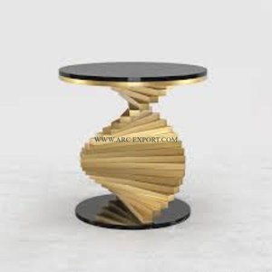 Table d'appoint de forme personnalisée en marbre noir Table d'appoint de café de conception unique faite à la main de taille moyenne de la plus grande qualité à vendre - Product Image 4