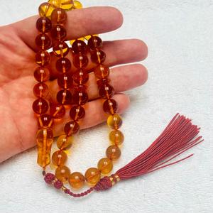 ลูกปัดอำพันอิสลามคอนญักธรรมชาติ Baltic, misbaha Amber beads - Product Image 1