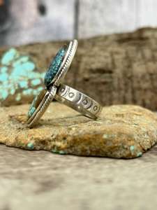 Elegante anillo fino de Plata de Ley 925, joyería de compromiso de piedras preciosas turquesas naturales de alta calidad para regalo de fiesta diseñado para - Product Image 3