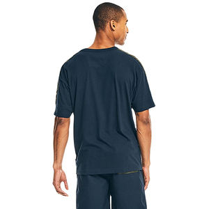 Mens Navy Blue T Shirt with Blue Pocket Short Sleeve Casual Streetwear Cotton Tee Contrast <b>Detail</b> Top - Product Image 2