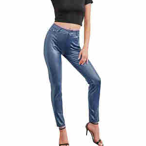 Pantalones de cuero para hombre más vendidos, ropa informal de calidad superior, tela de lona ligera de cintura alta, patrón recto teñido liso - Product Image 3