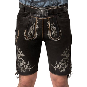 Nuevo Estilo, Pantalones Lederhosen Tradicionales Bávaros Alemanes, de Gamuza de Cabra, Cintura Alta, Alta Calidad, Formales, para Oktoberfest - Product Image 1