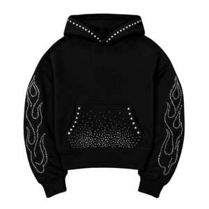 เสื้อฮู้ดดี้ปักคริสตัลสองสีสำหรับผู้ชาย สไตล์สตรีทแวร์ ผ้าฝ้าย 100% ระบายอากาศได้ดี เหมาะสำหรับฤดูหนาว ดีไซน์ปรับแต่งได้ - Product Image 5