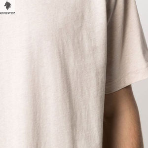 T-shirt de gymnastique à col rond pour hommes femmes 100% coton Logo personnalisé Style Hip Hop Motif solide Haute qualité Teint uni Service OEM - Product Image 6