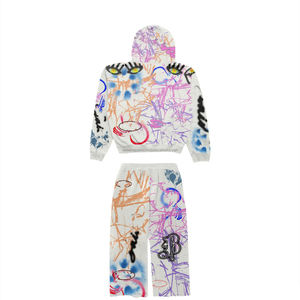 ชุดเซ็ทลำลองผู้ชายแบบใหม่ 2 ชิ้น เสื้อฮู้ดดี้และกางเกงขายาวทรงจ็อกเกอร์  ชุดวอร์มเรียบง่าย  ชุดจั๊มสูทปักลาย - Product Image 4