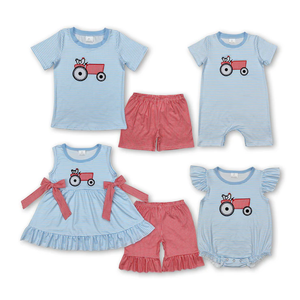Ensembles de vêtements pour bébés filles et garçons, shorts à volants avec motif crabe pour frères et sœurs - Product Image 5