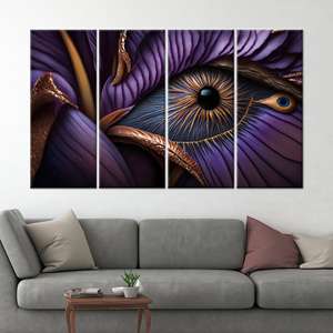 ภาพพิมพ์บนผ้าใบลายดวงตาแบบนามธรรมที่หรูหรา - การตกแต่งผนังสไตล์โมเดิร์นสุดหรู,4P: ห่อหุ้มแบบแกลเลอรี - Product Image 1