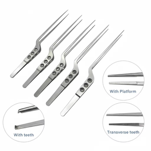 Juego de 5 Pinzas Quirúrgicas Manuales de Acero Inoxidable para Neurocirugía con Dientes - Product Image 2