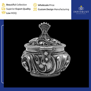 Design de luxe, artisanal, fantaisie, Dabbi, fabriqué en argent sterling 925 - Aspect antique avec finition oxydée pour un usage décoratif - Product Image 2