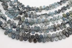 Handmade 8-Inch Smooth Teardrop Pear Shape <b>Beads</b> Unique and Elegant Natural Moss Aquamarine <b>Stone</b> <b>Beads</b> - Product Image 3