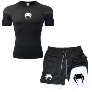 Ensemble de compression Anime Venom pour hommes, t-shirts de sport pour la salle de sport, shorts de course respirants, séchage rapide, rashguard de sport, ensemble de vêtements de sport - Product Image 2