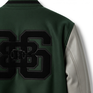 แจ็คเก็ตวาร์ซิตี้ขนสัตว์แบบมีฮู้ด คอตั้ง ขายดีประจำฤดูหนาว ปักลายเชนิลล์ ดีไซน์ใหม่ ทนทาน - Product Image 4