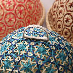 ตะกร้าคลุมอาหารทำจากไม้ไผ่ธรรมชาติทำด้วยมือตัวกรองตาข่ายลายสก๊อตเป็นมิตรกับสิ่งแวดล้อมและยั่งยืนผลิตจากเวียดนาม - Product Image 1