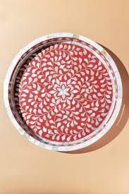 Plateau, bol, pot et support à gâteau en bois fait main avec incrustation de nacre, plateau de service élégant pour desserts pour le Ramadan et l'Aïd - Product Image 5