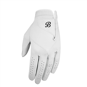 Guante de Golf de Cuero Genuino Blanco para Mano Derecha, Antideslizante, Unisex, con Monograma B, Accesorio Deportivo - Product Image 3