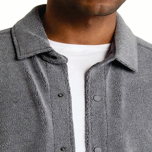 Camisa de franela acolchada personalizada para hombre, chaqueta bordada, decoración cálida de manga larga a cuadros, diseño de tela de lona con logotipo personalizado - Product Image 2