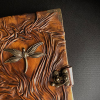 Carnet en cuir imprimé fait main Libellule, carnet de composition vintage, idéal pour prendre des notes, idée cadeau unique, carnet classique Saxophone