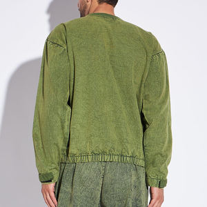 Sudaderas con capucha para mujer Sudadera con cuello redondo para hombre Nuevo diseño Tela suave hecha para hombre Sudadera con lavado ácido - Product Image 4