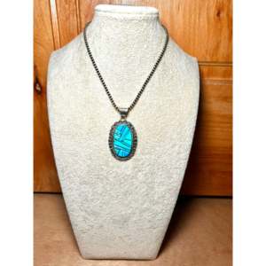 Pendentif Mary Ann Spencer Kingman en turquoise et argent sterling avec technologie d'incrustation à sertissage clos - Product Image 6