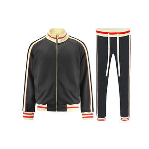 ชุดกีฬาผู้ชายน้ำหนักเบามีซิปด้านหน้าแจ็คเก็ตและยางยืดสำหรับฝึกซ้อมจ๊อกกิ้งสไตล์ g สีดำ - Product Image 1