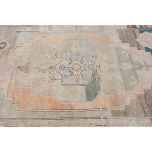 4.4x8.6 ft Rug, Vintage Turkish Rug, <b>Brown</b> <b>Wool</b> Rug - Product Image 4