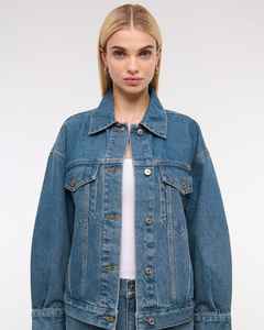 Logo personnalisé pour femmes/couleur veste en jean léger automne tissé respirant lavé traité motif solide - Product Image 5