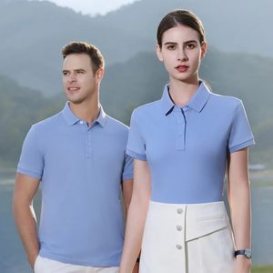 Nueva camiseta Polo en blanco con logotipo suave bordado personalizado para exteriores CVC 80% Algodón 20% poliéster camiseta de Golf informal para hombres - Product Image 2