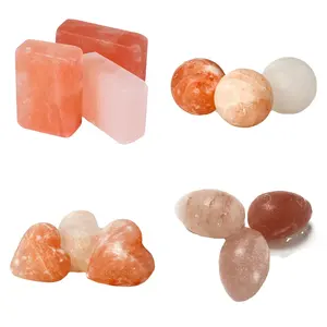 Pink Hiamlayan Salt Stone Massage Com Múltiplos Benefícios Para Saúde e Aromaterapia Hot Massage Stone For Home & Spa