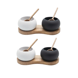 Admirable Design Boîte de rangement de sel d'épices pour organisateur de cuisine Ensemble de condiments avec base en bois et couvercle à bas prix - Product Image 6