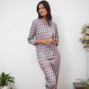 Chemise de nuit pour femmes 100% coton à bretelles spaghetti avec taille élastique et manches courtes, séchage rapide et respirante - Product Image 1