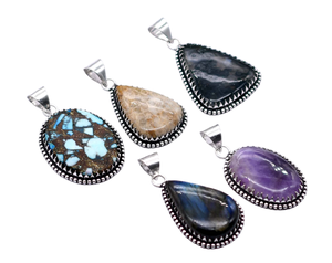 Nouveau Vintage 5 pièces femmes mode colliers mélanger pierres précieuses pendentifs en laiton thème chrétien chaud EBay tendance mélange Lot en vrac PP 23 - Product Image 1