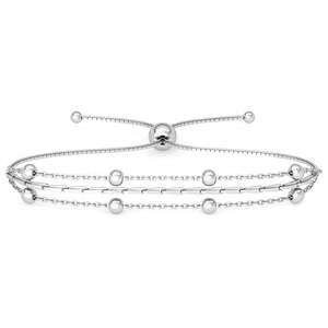 Bracelet multi-chaînes en argent pur 925 CLARA, plaqué or rhodié, pour fêtes, mariages, cadeaux, avec diamant et perle - Product Image 1