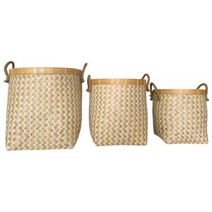 Cesta de Almacenamiento de Mimbre de Bambú, Organizador para Sala de Estar, Contenedor Cuadrado para Juguetes y Ropa - Product Image 2
