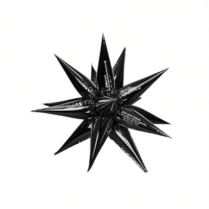 Globos de Fiesta Estrella Multipunta Negros de 67cm, Bolsa de 12 Unidades - Product Image 2