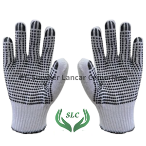 ถุงมือป้องกันการลื่นทำจากผ้าฝ้ายโพลีปลายเปิดลดแรงกระแทกป้องกันไฟฟ้าสถิตย์คุณภาพดีที่สุดทำจากอินโดนีเซีย - Product Image 1