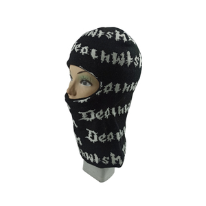 Custom Logo Full Face All Over <b>Repeated</b> Jacquard Knitted Balaclava Beanie Custom Your Own logo One Hole Oem Designer Ski Msks - Product Image 4