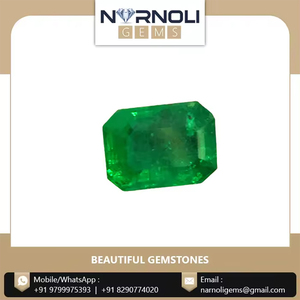 Esmeralda verde natural sin pulir, gema sin tallar de Zambia, con medidas de 8.8 x 6.4 mm, para la elaboración de joyería artesanal con envoltura de alambre. - Product Image 5