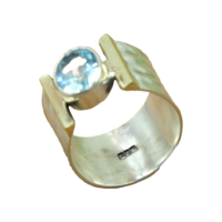 Bague en topaze bleue, argent sterling 925 |   Bague en laiton avec pierre bleue |   Bijoux en pierres précieuses |   Cadeau de Noël pour elle |