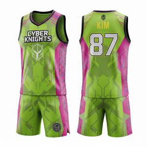 Tenue de basketball d'équipe, kit de maillots de basketball personnalisés en gros, vêtements de sport, 100% polyester, motif 3D, séchage rapide, respirant - Product Image 4